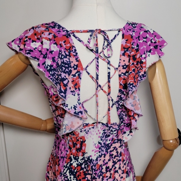 Rails Constance Purple Gardenia Resort Vacation Spring Floral Dress Size Medium - Picture 8 of 15